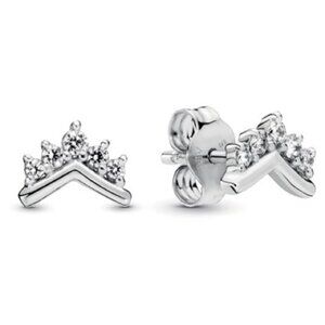 PANDORA Tiara Wishbone Stud Earrings w Dust Bag NWT